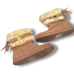 Guess Cream and Pink Winter Boots with Cozy Lining Women's Sz 7